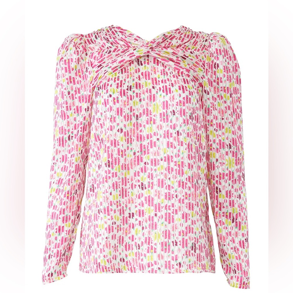 KATE SPADE Marker Floral Devore Top Blouse XXS